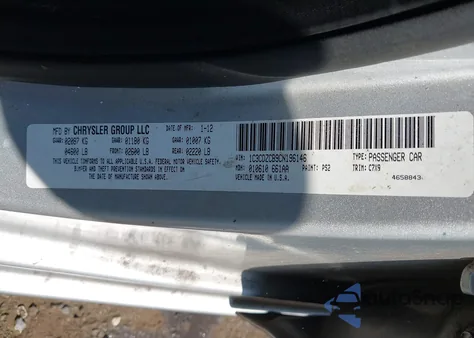 2012 Dodge Avenger Sxt from USA, damaged, VIN 1C3CDZCB9CN196146